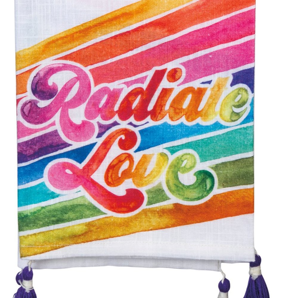 Primitives By Kathy Dish Towel Radiate Love